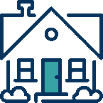 House Icon with window lights turning on and off